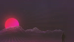 Retro Japanese Wave Art Wallpaper