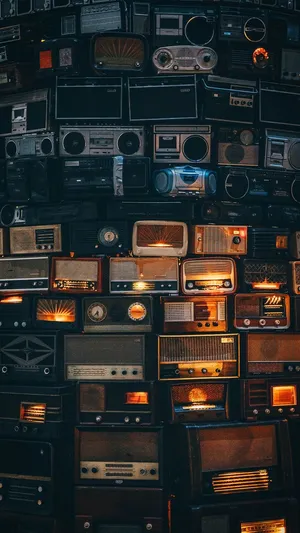 Retro Music Radio Receiver Collection Wallpaper