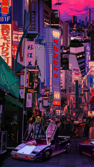 Retro Tokyo Aesthetic City Wallpaper
