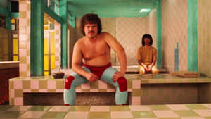 Retro Wrestler In Locker Room Wallpaper