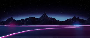 Retrowave Mountain Cover Wallpaper