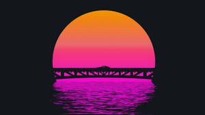 Retrowave Pink And Orange Bridge Archway 4k Wallpaper