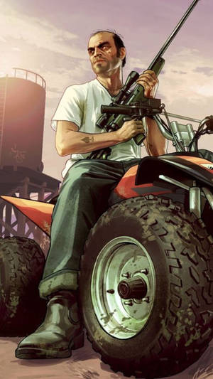 Rev Up Your Gaming Engines With Gta 5 On Iphone Wallpaper