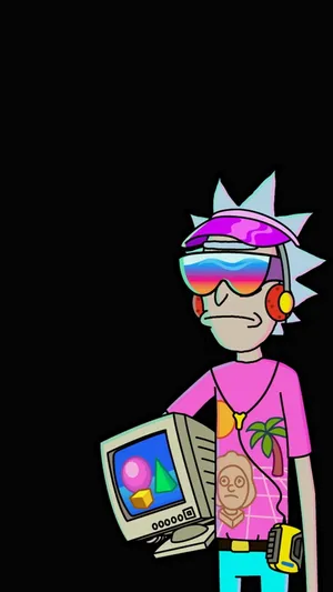 Rick And Morty Cool 90s Baby Vibes Wallpaper