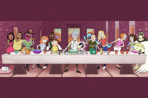 Rick And Morty Cool Last Supper Adaptation Wallpaper