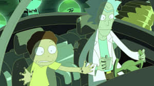 Rick And Morty In A Car Wallpaper