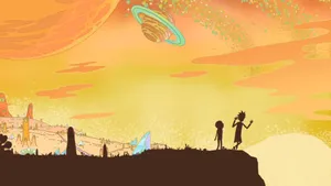 Rick And Morty Orange Sky Wallpaper