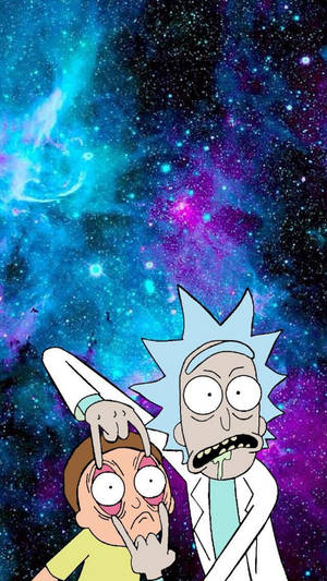 Rick And Morty Phone Purple Galaxy Wallpaper