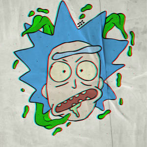 Rick From The Duo Rick And Morty Stoner Wallpaper