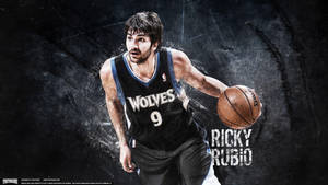 Ricky Rubio In Grunge Black Wallpaper