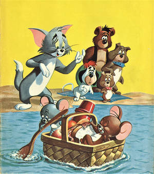 Riding A Basket Boat, Tom And Jerry Aesthetic Wallpaper