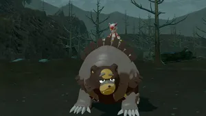 Riding Ursaluna In Pokémon Video Game Wallpaper