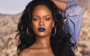 Rihanna Hd Denim Shirt Wallpaper