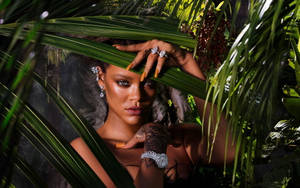 Rihanna Hd Green Plants Wallpaper