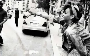 Rihanna With Bandana Black And White Wallpaper