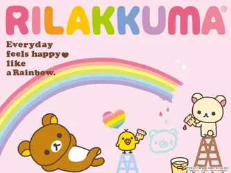 Rilakkuma Rainbow Art Wallpaper