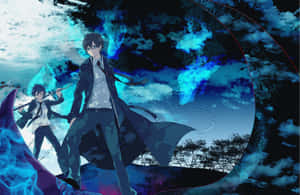 Rin Okumura Unleashes His Blue Flames Wallpaper