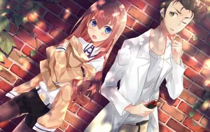 Rintarou Okabe And Kurisu Makise Steins Gate Wallpaper
