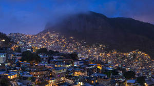 Rio De Janeiro Lighted Favela Wallpaper