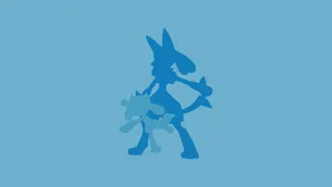 Riolu And Lucario Silhouettes Wallpaper