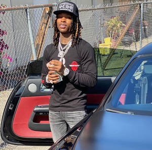 Rip King Von Black Hat Car Wallpaper