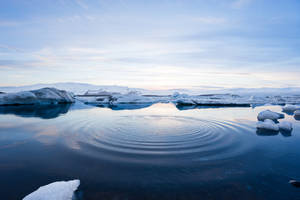 Ripple In Icy Pool Hd Landscape Desktop Wallpaper