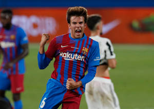 Riqui Puig Happy Yell Joan Gamper Trophy Wallpaper