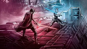 Rise Of Skywalker Kylo Rey Fanart Wallpaper