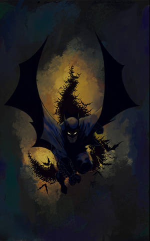 Rising From Dark Batman Phone Art Wallpaper