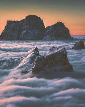 Rising Mountain Cloud Iphone Wallpaper