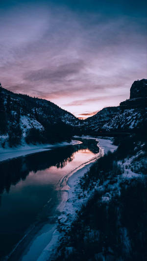 River And Mountains Ios 16 Wallpaper