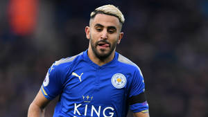 Riyad Mahrez Leicester Tongue Out Wallpaper