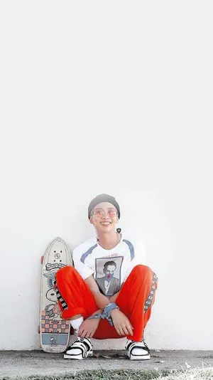 Rm Bts L.a. Skateboard Photoshoot Wallpaper