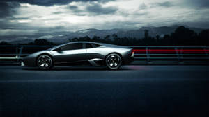 Road Black Lamborgini Wallpaper