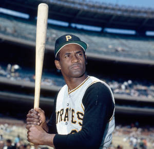 Robert Clemente Batting Pose Wallpaper