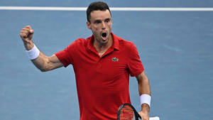 Roberto Bautista Agut Clenched Fist Raised Wallpaper