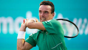 Roberto Bautista Agut Gripping Racket Wallpaper