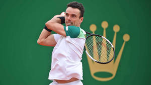 Roberto Bautista Agut Swing His Racket Wallpaper