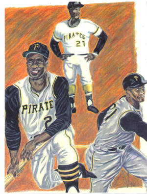 Roberto Clemente Sketch Art Wallpaper