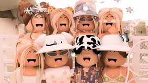 Roblox Avatars Laughing Together Wallpaper