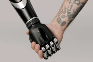 Robot Couple Hands Wallpaper