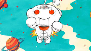 Robot Snoo Reddit In Sky Wallpaper