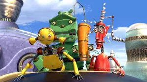 Robots Supporting Characters Wallpaper