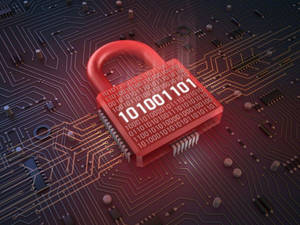 Robust Cyber Security With Padlock Chip Wallpaper
