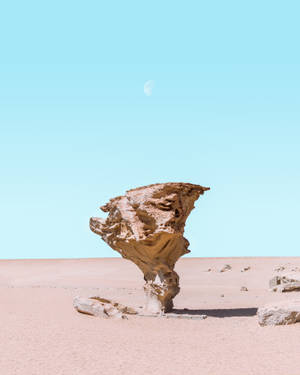 Rock Formation Aesthetic Blue Iphone Wallpaper