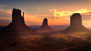 Rock Silhouette At Monument Valley Wallpaper