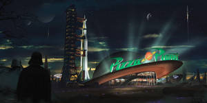 Rocket In Pizza Planet Wallpaper