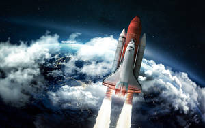 Rocket Ship Digital Art Wallpaper