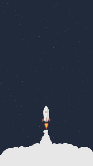 Rocket Taking Off Illustration Wallpaper