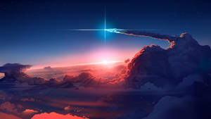 Rocket With Sunset Wallpaper